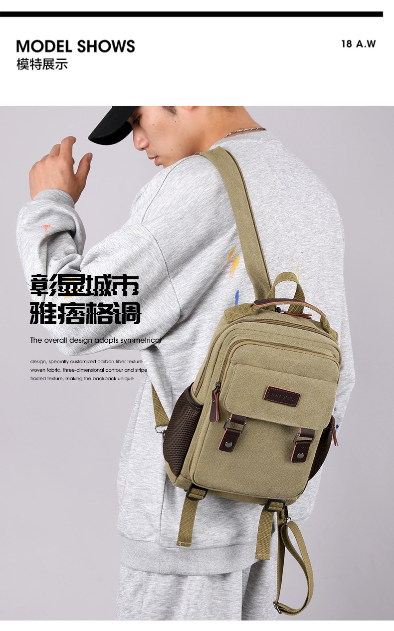 New Canvas Chest Bag Men Large - Canvas Backpack Casual reseña y precio