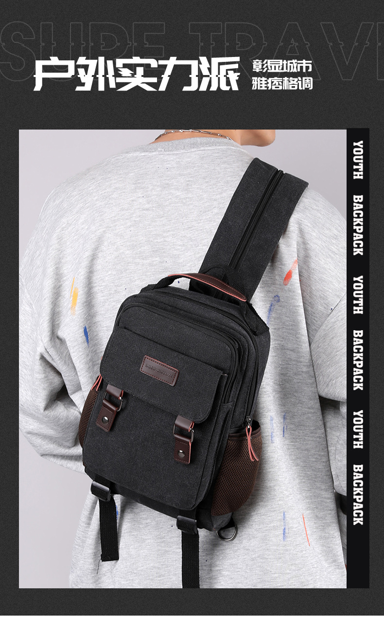 New Canvas Chest Bag Men Large - Canvas Backpack Casual reseña y precio