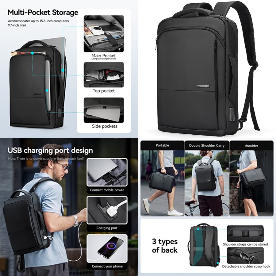 Slim Laptop Backpack for Men,  - Laptop Backpack 15.6 reseña y precio