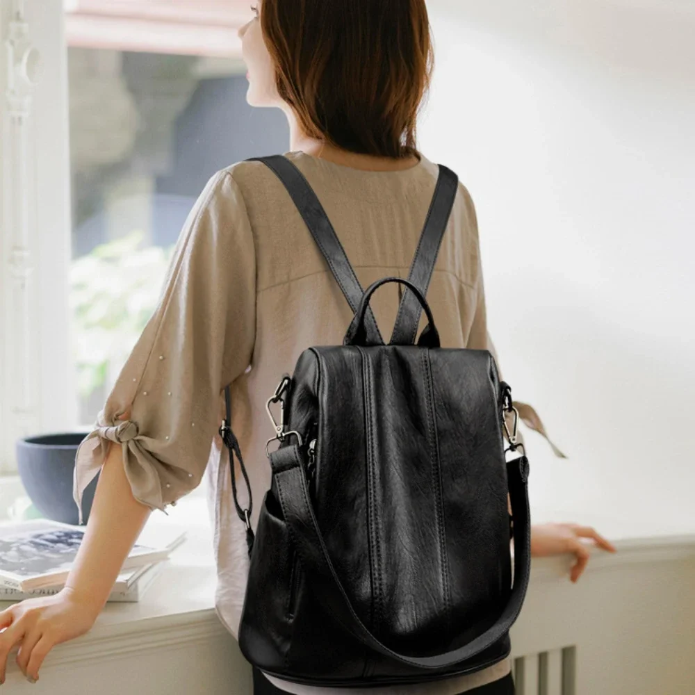NEW Anti-theft Laptop Backpack - Leather Backpack Vintage reseña y precio