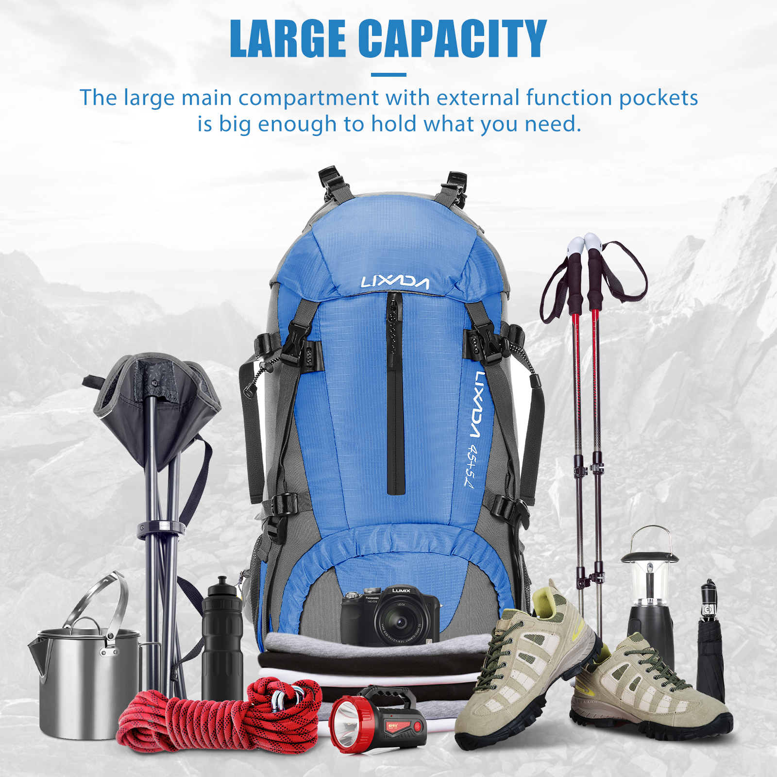 Lixada 50L Large Waterproof Tr - Rain Cover Backpack reseña y precio