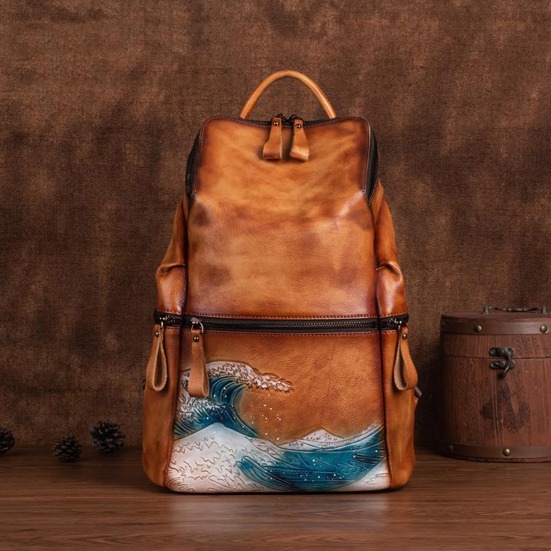 Genuine Real Soft Leather Wome - Leather Backpack Vintage reseña y precio