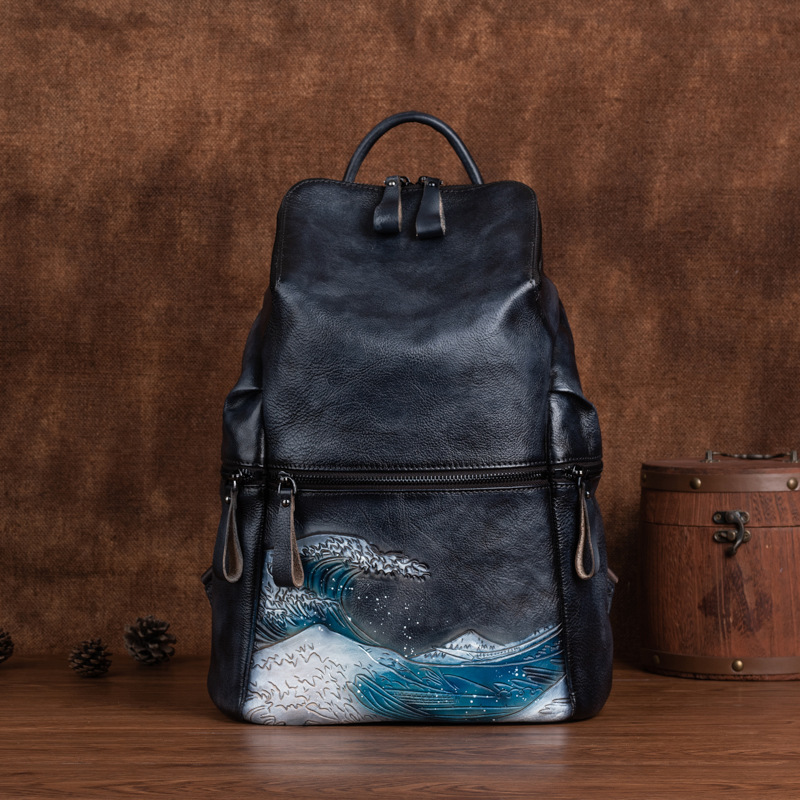 Genuine Real Soft Leather Wome - Leather Backpack Vintage reseña y precio