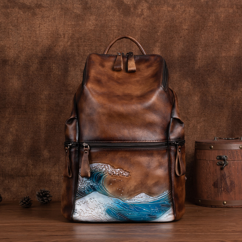Genuine Real Soft Leather Wome - Leather Backpack Vintage reseña y precio