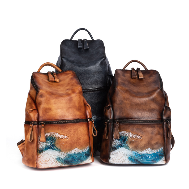 Genuine Real Soft Leather Wome - Leather Backpack Vintage reseña y precio