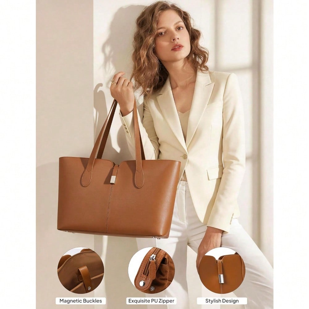 Laptop Tote Bag For Women With - Laptop Sleeve Removable reseña y precio
