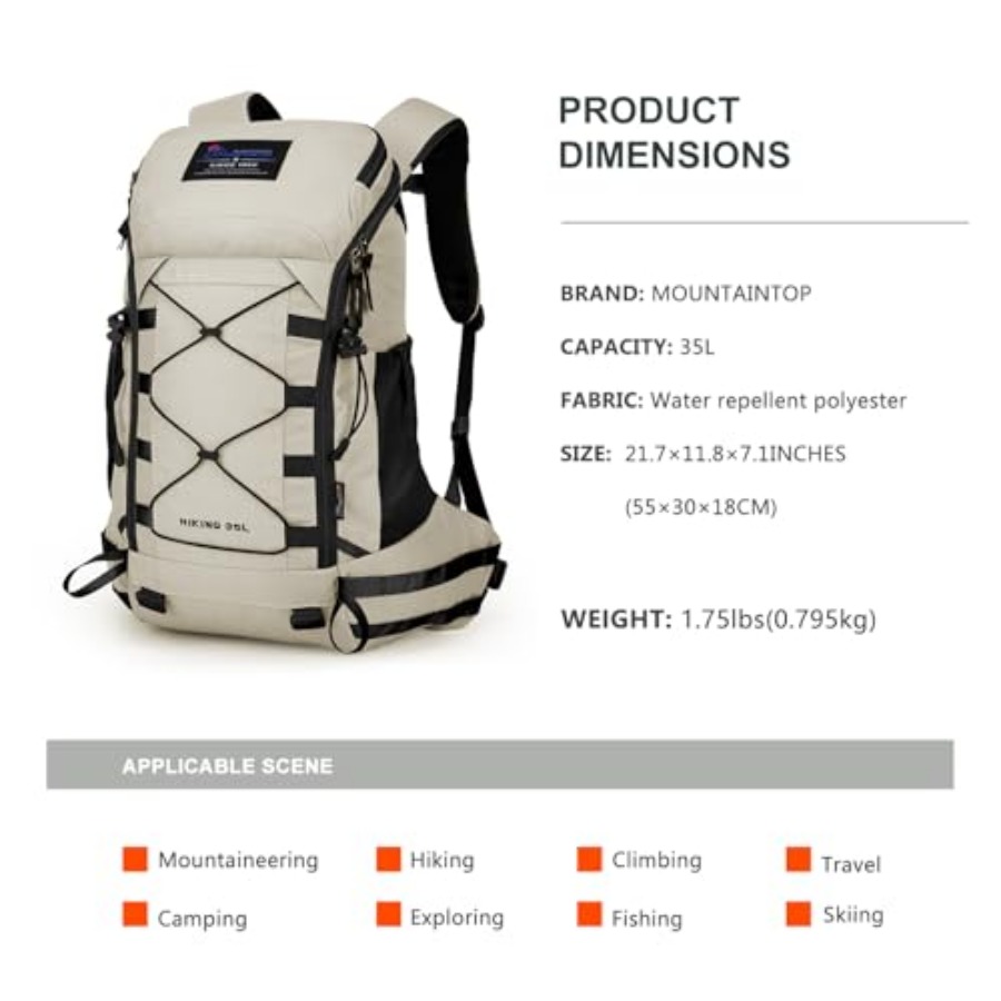 35L Hiking Backpack, Lightweig - Rain Cover Backpack reseña y precio